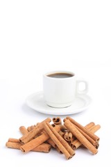 Coffee and cinnamon sticks