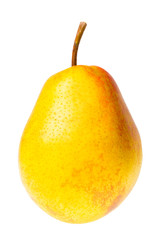 ripe yellow pear isolated on white background