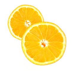 half an orange isolated over a white background