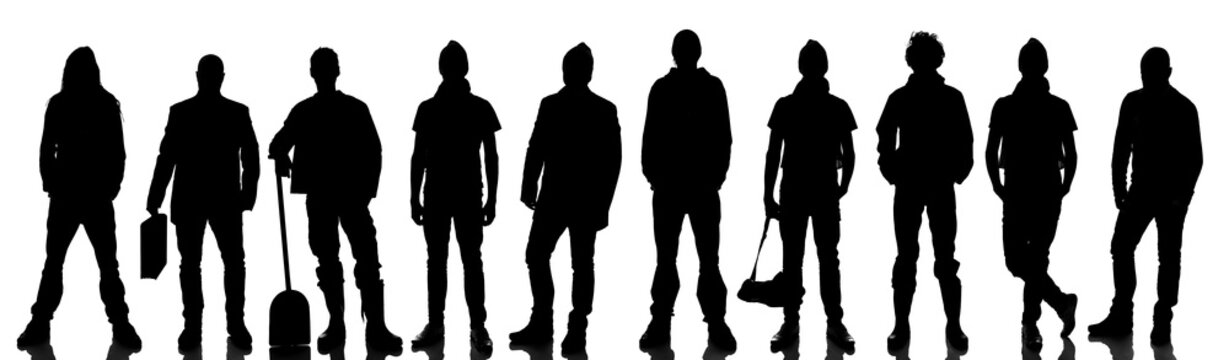 Silhouette of 10 people