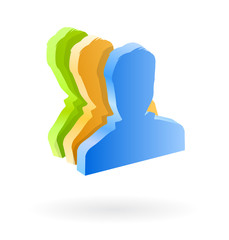 users group on community vector 3d icon
