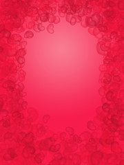 abstract hearts shape in red background