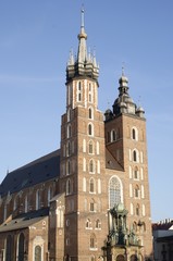 Fototapeta na wymiar towers od Our Lady Church in Krakow