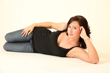 Fototapeta premium Beautiful Young Brunette Woman