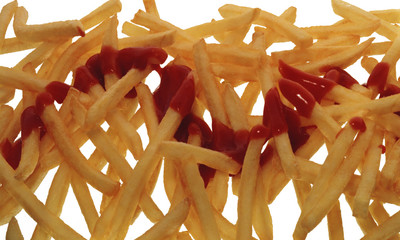 Pommes frites mit Ketchup