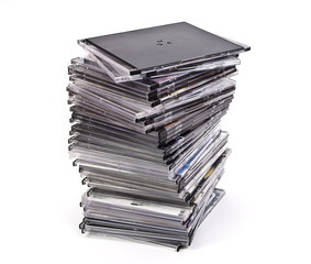 Pile of optical disc cases