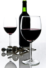 bottle of wine and wineglasses