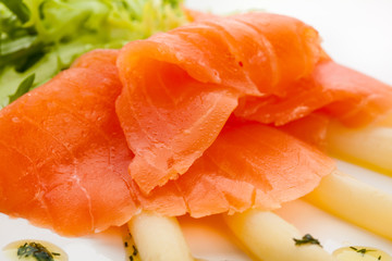 Smoked salmon and asparagus