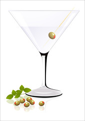Cocktail with olives