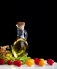 vegetables still life with olive oil