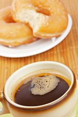 Delicious donuts  with coffee
