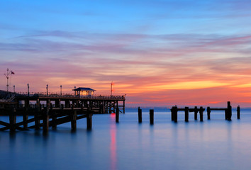 Fototapeta premium Stare i nowe molo, Swanage