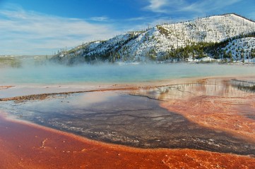 Colorful hot springs in Yellowstone, USA