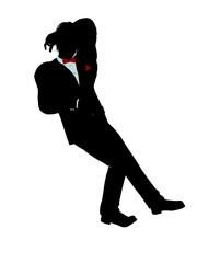 Man in a Tuxedo Silhouette