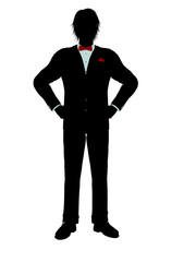 Man in a Tuxedo Silhouette