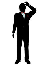 Man in a Tuxedo Silhouette