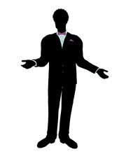 African American Man in a Tuxedo Silhouette