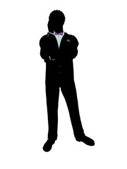 African American Man in a Tuxedo Silhouette