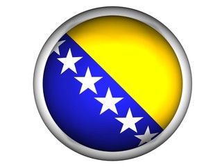 Obraz premium National Flag of Bosnia and Herzegovina | Button Style |
