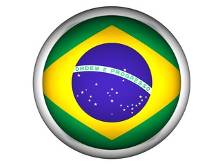 Fototapeta premium National Flag of Brazil | Button Style |