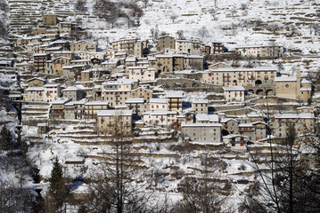 Town hillside in the Alps