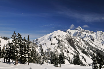 mt. shuksan with snow in winter