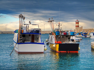 Boats at Monopoli seaport. Apulia.