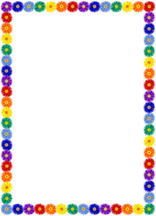 Cadre FLEURS (Papier &agrave; Lettres Arc-en-ciel Vecteur Couleurs A4)