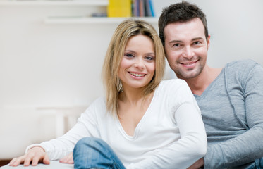 Serene young smiling couple