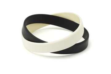 Black and white wrist bands
