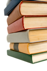 Stack of books. Isolated on white background.