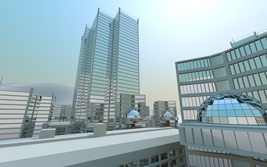 modern city view, modern world