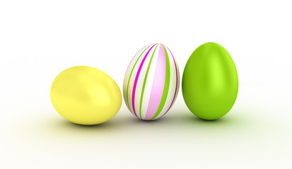 Three easter eggs.