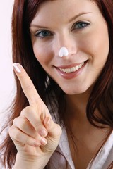 beautiful woman with creme