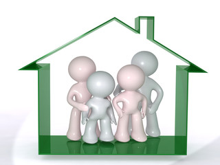 standing under the home roof