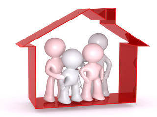 standing under the home roof