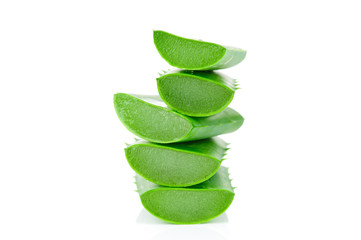 Sliced aloe leaves