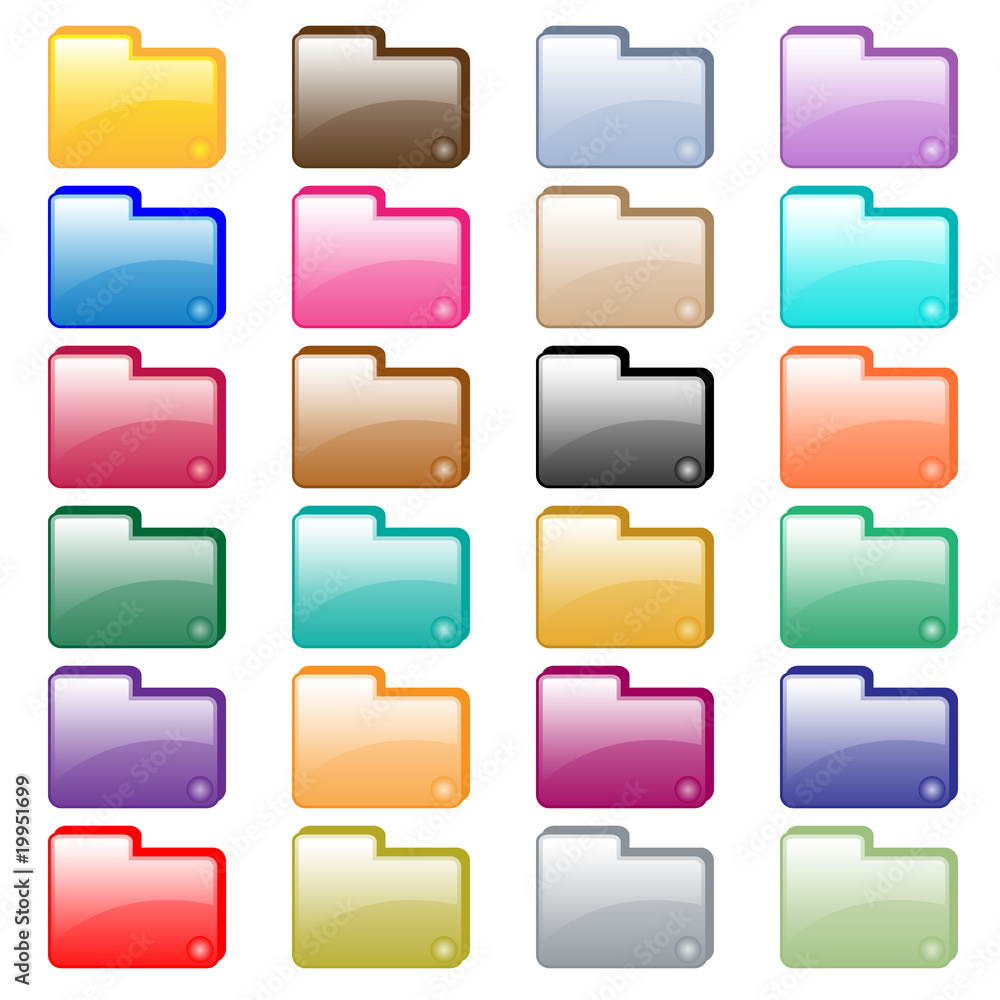 Fototapete web folder icons assorted colors