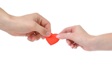 Valentine heart in male and female hands