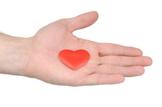 Valentine heart in male hand