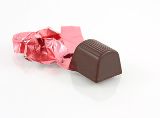 Chocolate pralines unwrapped