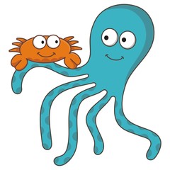 Crab with octopus