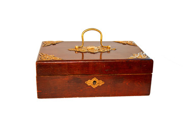 Old retro wooden casket