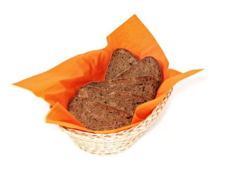 rye bread in basket