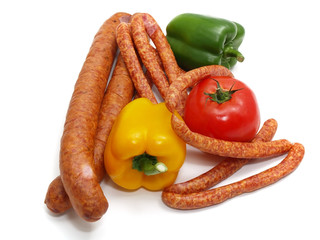 sausages and vegetables