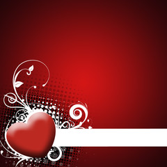 red background with heart