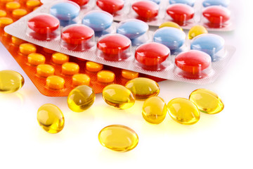 Tablets isolated on white