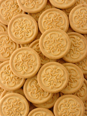 Yellow cookies background