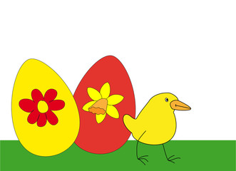 Ostereier mit Küken