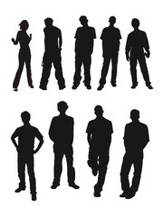 vector silhouette young people